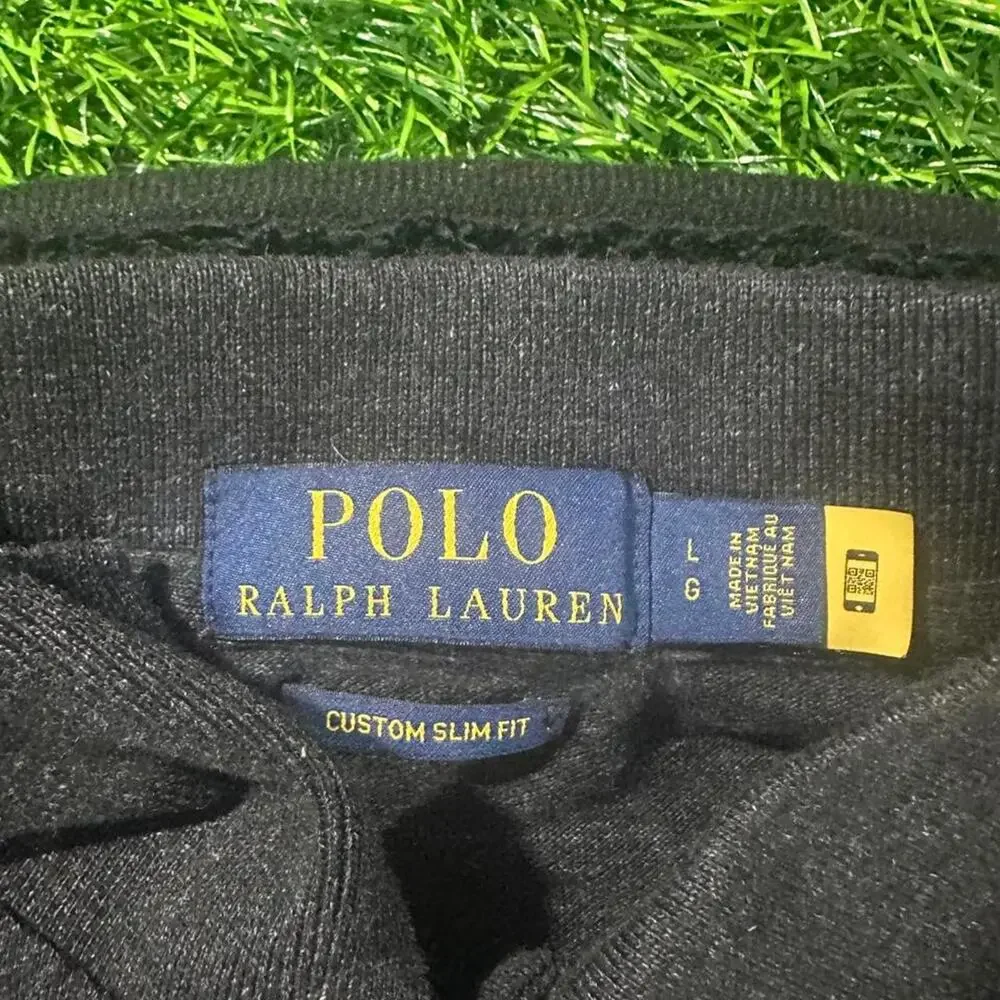 Black and White Ralph Lauren brand Polo Shirt - L; 20x25 (Width/Length)